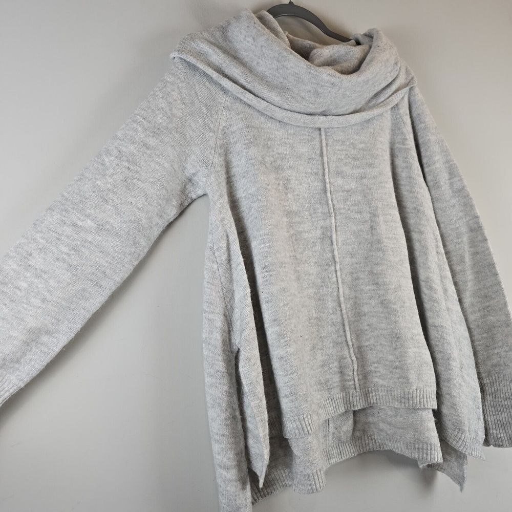 For Thee Women's Gray Alpaca Blend Cowlneck Sweater‎ Large Oversized Soft.D113 - Picture 4 of 9